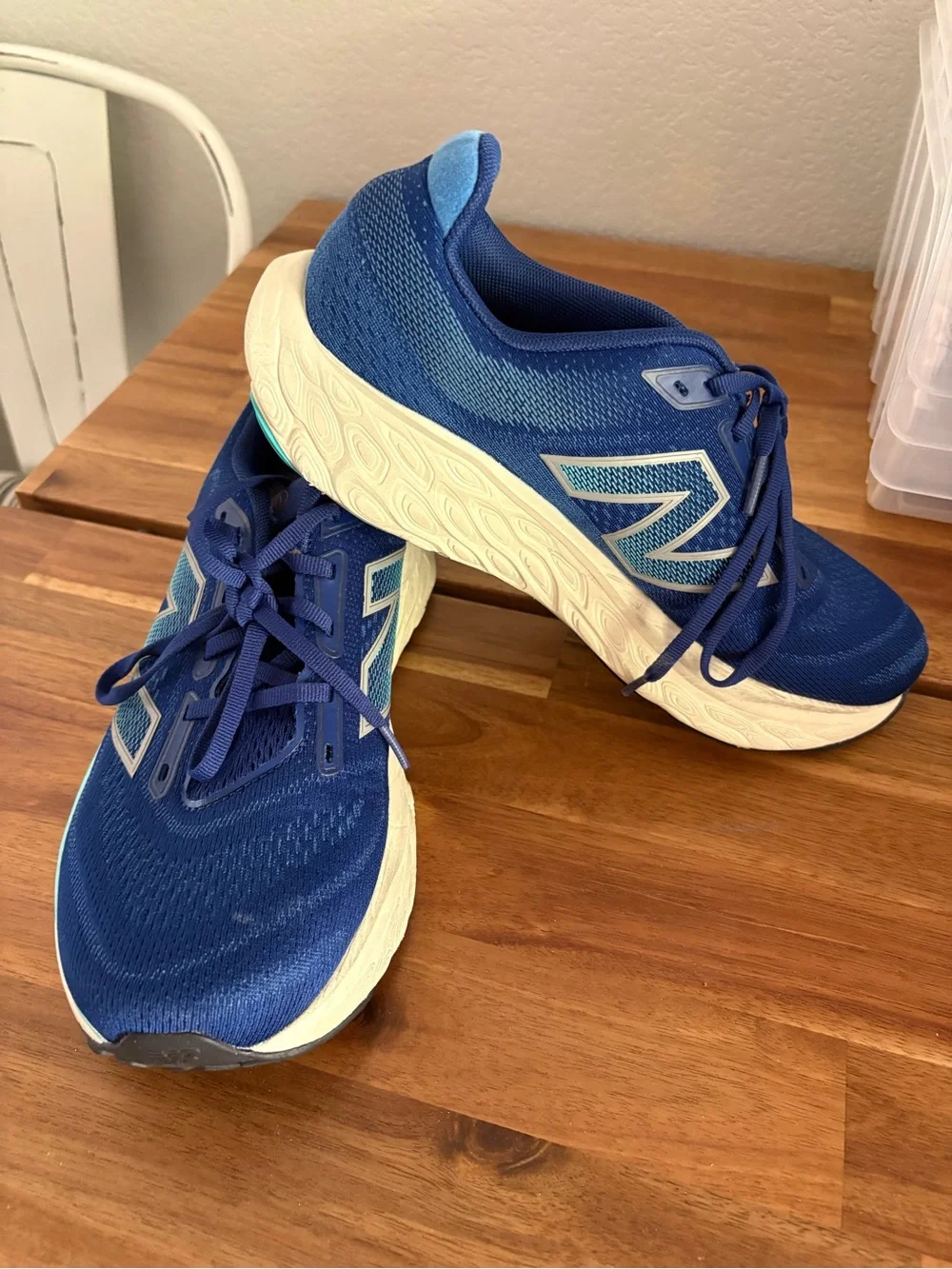 New Balance Navy and White Running Sneakers